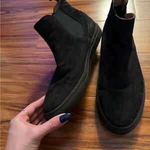 Classic Black Slip-On Suede Loafers